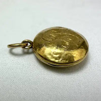 Antique 14k Gold Monogrammed Locket Charm Pendant