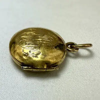 Antique 14k Gold Monogrammed Locket Charm Pendant