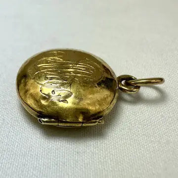 Antique 14k Gold Monogrammed Locket Charm Pendant