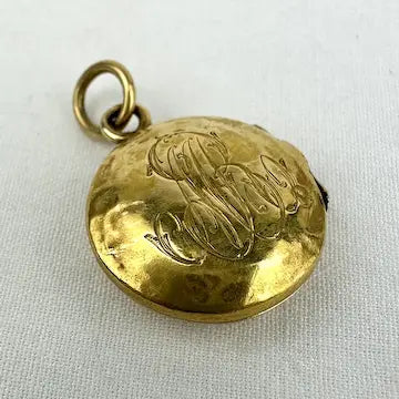 Antique 14k Gold Monogrammed Locket Charm Pendant