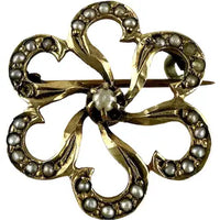 Antique 14k Gold Pearl Watch or Locket Pin