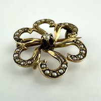 Antique 14k Gold Pearl Watch or Locket Pin