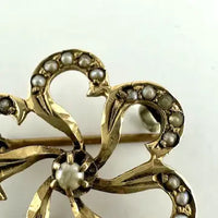 Antique 14k Gold Pearl Watch or Locket Pin