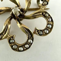 Antique 14k Gold Pearl Watch or Locket Pin