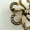 Antique 14k Gold Pearl Watch or Locket Pin
