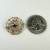 Antique 14k Gold Ruby Pin
