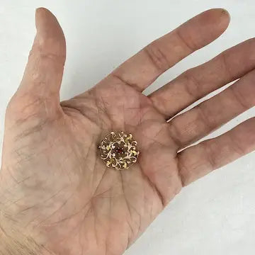 Antique 14k Gold Ruby Pin