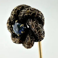 Antique 14k Gold Sapphire Love Knot Stick Pin