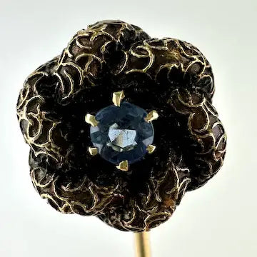 Antique 14k Gold Sapphire Love Knot Stick Pin