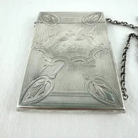 Antique Albert Coles Silver Calling Card Case