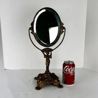 Antique Art Nouveau Figural Swivel Shaving Mirror