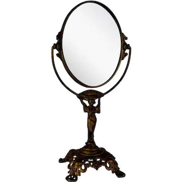 Antique Art Nouveau Figural Swivel Shaving Mirror