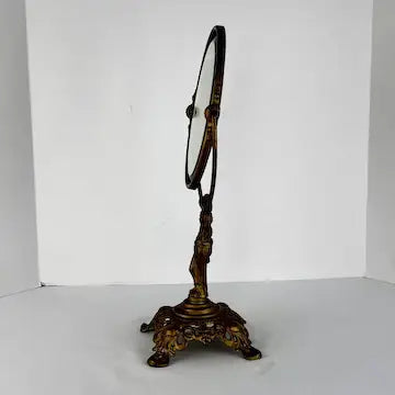 Antique Art Nouveau Figural Swivel Shaving Mirror