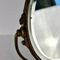 Antique Art Nouveau Figural Swivel Shaving Mirror