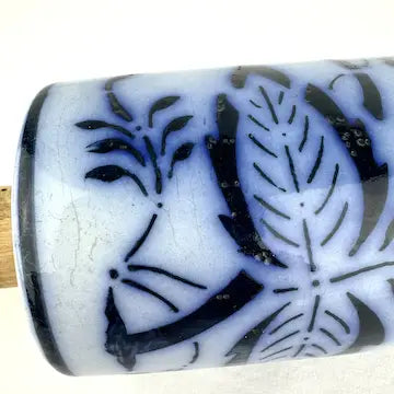 Antique Blue Onion Pattern Porcelain Rolling Pin