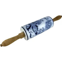 Antique Blue Onion Pattern Porcelain Rolling Pin