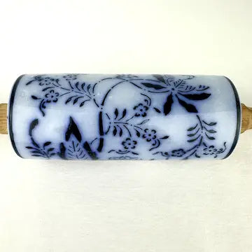 Antique Blue Onion Pattern Porcelain Rolling Pin