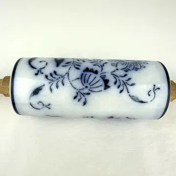 Antique Blue Onion Pattern Porcelain Rolling Pin