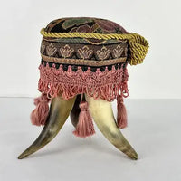 Antique Bovine Horn Primitive Pin Cushion