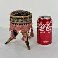 Antique Bovine Horn Primitive Pin Cushion