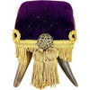 Antique Bovine Horn Primitive Square Purple Pin Cushion