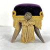 Antique Bovine Horn Primitive Square Purple Pin Cushion