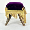 Antique Bovine Horn Primitive Square Purple Pin Cushion