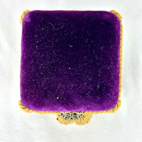 Antique Bovine Horn Primitive Square Purple Pin Cushion