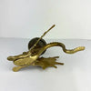 Antique Brass Winged Griffin Candle Holders
