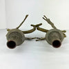 Antique Brass Winged Griffin Candle Holders