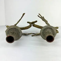 Antique Brass Winged Griffin Candle Holders