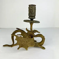 Antique Brass Winged Griffin Candle Holders