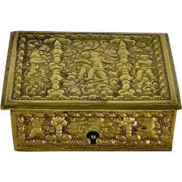 Antique Cast Bronze Jewelry Box made in Spain