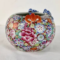 Antique Chinese Porcelain Mille Fleur Brush Pot