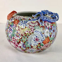 Antique Chinese Porcelain Mille Fleur Brush Pot