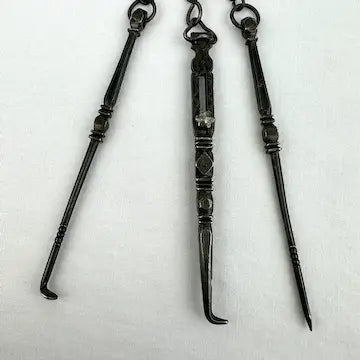 Antique Chinese Silver Opium Chatelaine with Monkey Butterflies and Elephants