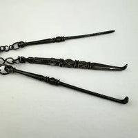 Antique Chinese Silver Opium Chatelaine with Monkey Butterflies and Elephants