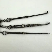 Antique Chinese Silver Opium Chatelaine with Monkey Butterflies and Elephants