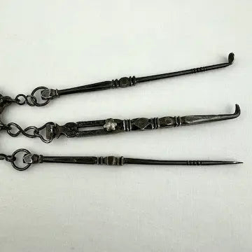 Antique Chinese Silver Opium Chatelaine with Monkey Butterflies and Elephants