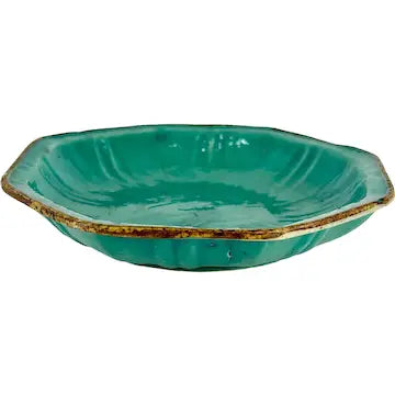 Antique Chinese Turquoise Glazed Pottery Plate