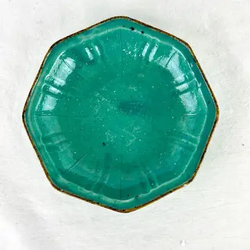 Antique Chinese Turquoise Glazed Pottery Plate