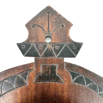 Antique Eastlake Carved Walnut Wall Pocket Letter Holder