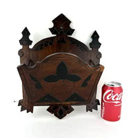 Antique Eastlake Carved Walnut Wall Pocket Letter Holder