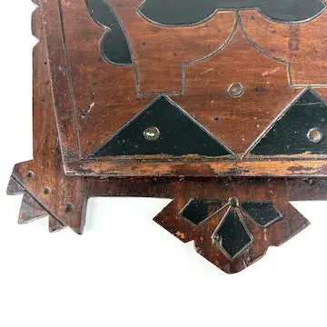 Antique Eastlake Carved Walnut Wall Pocket Letter Holder