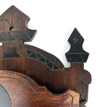 Antique Eastlake Carved Walnut Wall Pocket Letter Holder