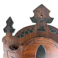 Antique Eastlake Carved Walnut Wall Pocket Letter Holder