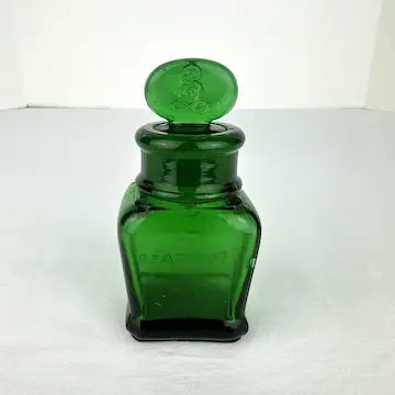 Antique Emerald Green Cosmetics Bottle