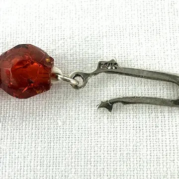 Antique Faceted Baltic Amber Necklace with 14k Gold Clasp