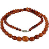 Antique Faceted Baltic Amber Necklace with 14k Gold Clasp