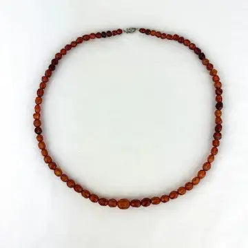 Antique Faceted Baltic Amber Necklace with 14k Gold Clasp